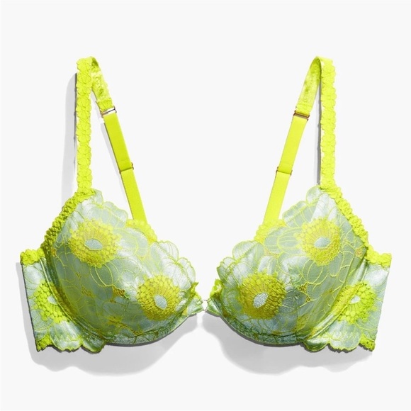 SAVAGE X FENTY Perfect Poppies Unlined Lace Demi Bra 38D - Brand New - Picture 1 of 12